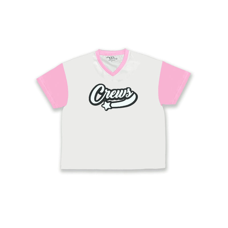 Crews Nylon Boxy Fit Tee Blue + Pink