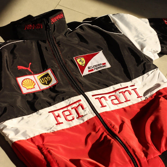 White Panel Ferrari Jacket - 2000Crew
