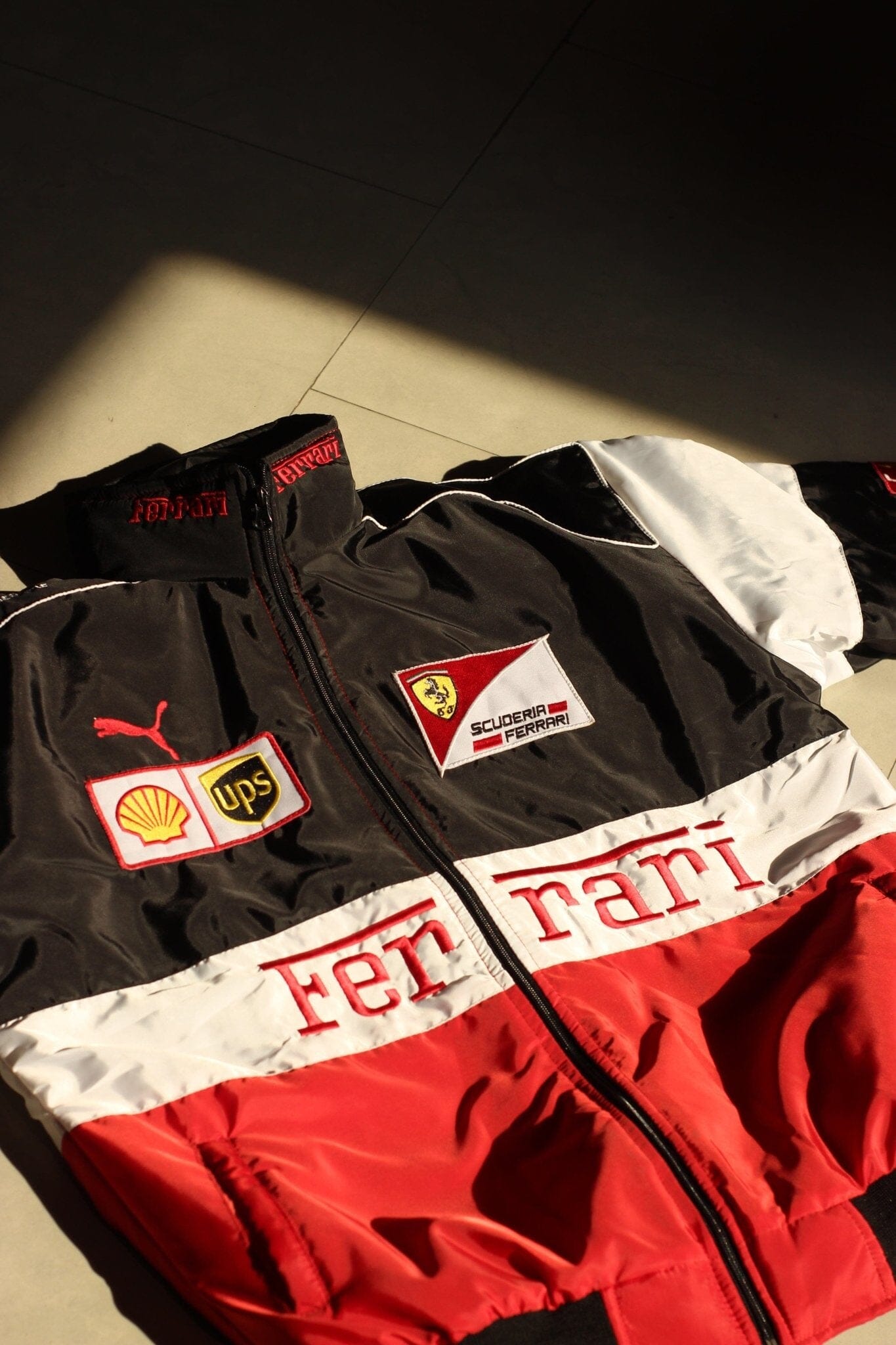 White Panel Ferrari Jacket - 2000Crew