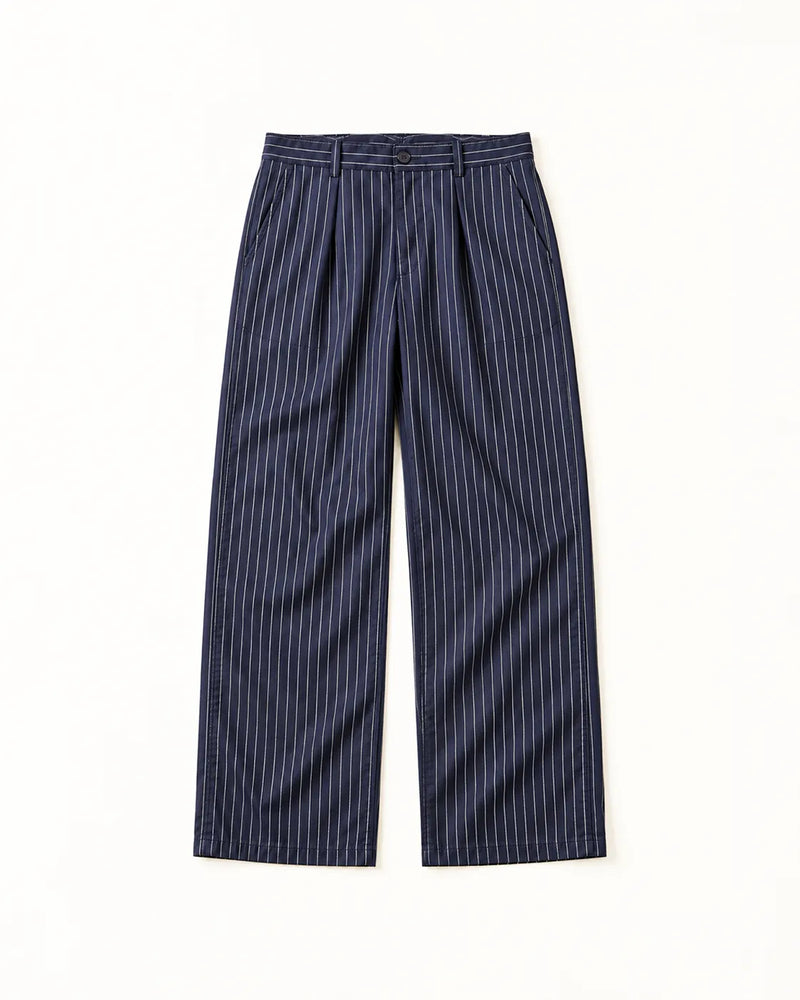Syndicate Wide Leg Pinstripe Navy (Unisex)