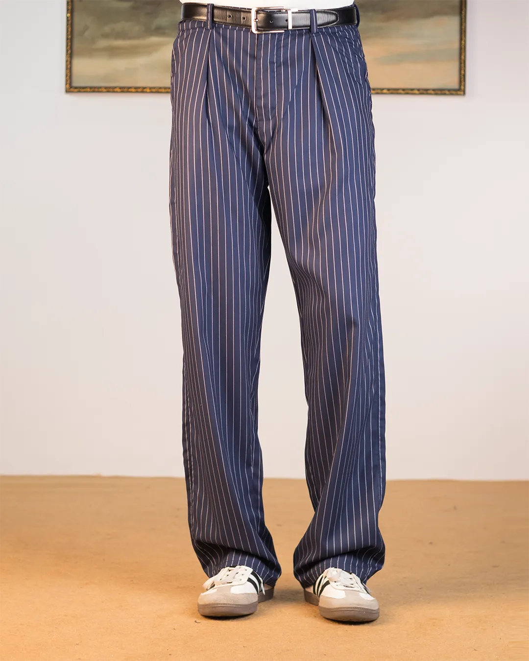 Syndicate Wide Leg Pinstripe Navy