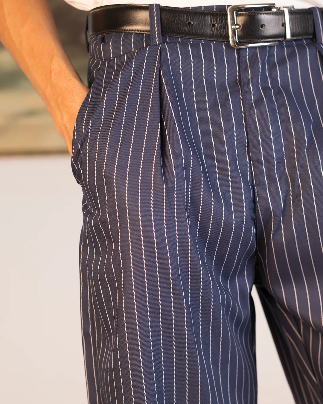 Syndicate Wide Leg Pinstripe Navy
